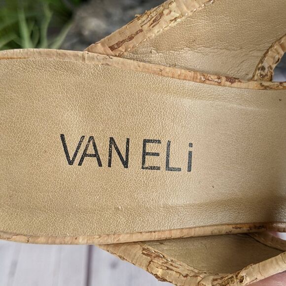Vaneli Polkadot Cork Kitten Heel Sandals - Picture 8 of 9